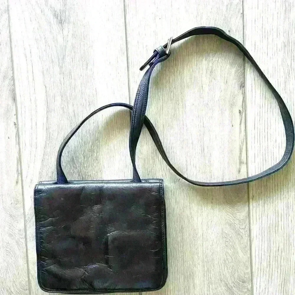 Talbots Black Leather Shoulder/Crossbody Compact Purse with Organizers - Picture 2 of 7